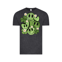 Vintage Black st. patrick's day green smile Vintage Tee - MaliasSmallBusiness