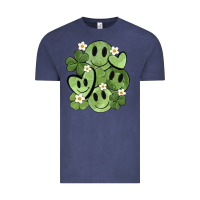 Vintage Denim st. patrick's day green smile Vintage Tee - MaliasSmallBusiness