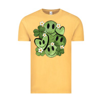 Vintage Mustard st. patrick's day green smile Vintage Tee - MaliasSmallBusiness