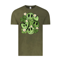 Vintage Olive st. patrick's day green smile Vintage Tee - MaliasSmallBusiness
