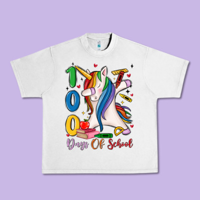 100 Days Of School Urban Heavy Tee Designed By Maliassmallbusiness