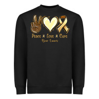 Black Peace love cure Bone Cancer Heavyweight Sweatshirt - NancyCooperArtShop