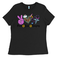 Black peace love nursing Ladies Tee - CowhideDigitalArt
