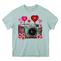 Arona floral heart pink leopard vintage camera Heavy Core Tee - FaDigitalArtStudio