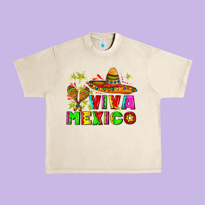 Viva Mexico Urban Heavy Tee Designed By Adodesignshop