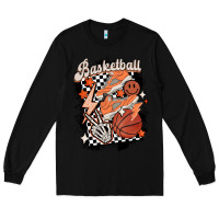 Black checkered retro basketball Long Sleeve Tee - MaliasSmallBusiness