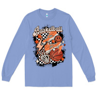 Colony Blue checkered retro basketball Long Sleeve Tee - MaliasSmallBusiness