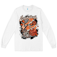 White checkered retro basketball Long Sleeve Tee - MaliasSmallBusiness