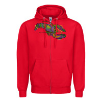 Red mardi gras lobster Zipper Hoodie - RanaPortraitStore