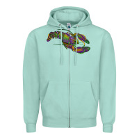 Seafoam mardi gras lobster Zipper Hoodie - RanaPortraitStore