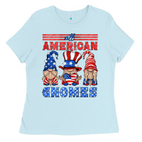 Baby Blue all american gnomes Ladies Tee - HRA Design Shop