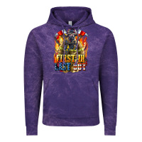 Cloud Purple First In last Out American Firefighter Vintage Hoodie - LillyAllenDesigns