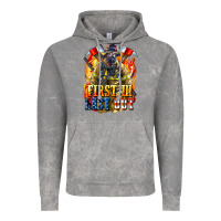 First In Last Out American Firefighter Vintage Hoodie | Teevron