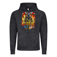Vintage Black First In last Out American Firefighter Vintage Hoodie - LillyAllenDesigns