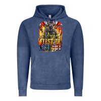 Vintage Denim First In last Out American Firefighter Vintage Hoodie - LillyAllenDesigns