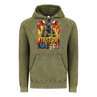 Vintage Olive First In last Out American Firefighter Vintage Hoodie - LillyAllenDesigns