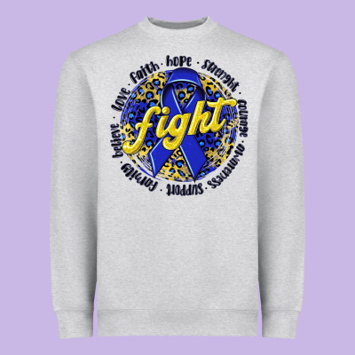 Fight Colorectal Cancer Heavyweight Sweatshirt Designed By Nancycooperartshop