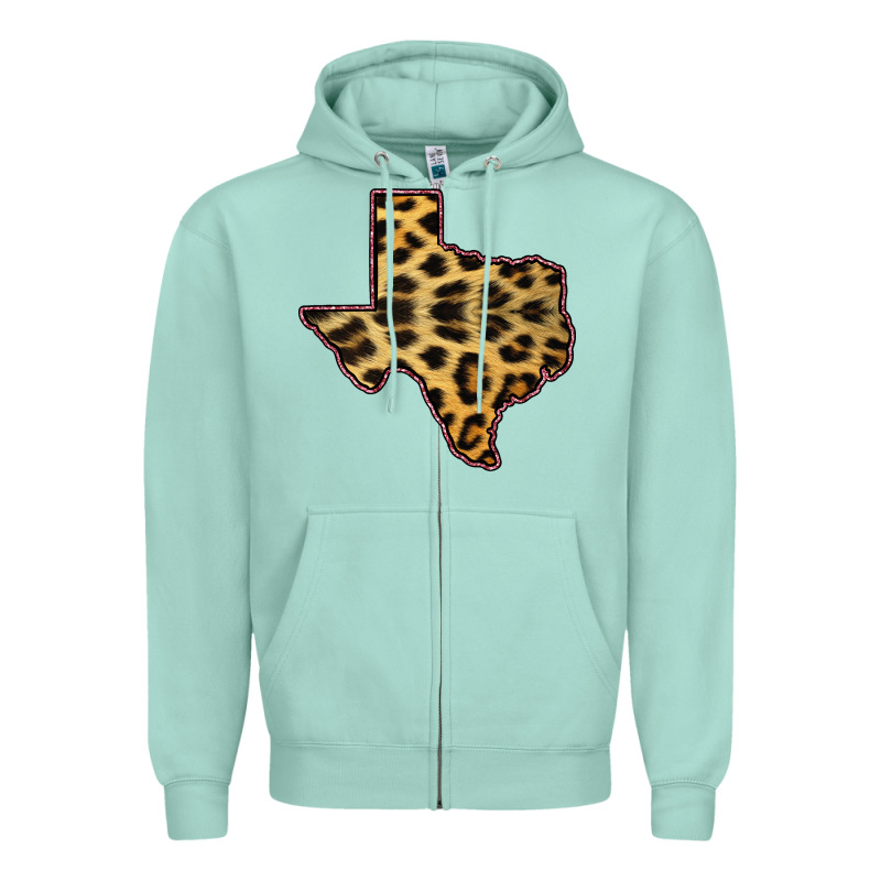 Western Texas Map Leopard Pattern Zipper Hoodie by Bettercallsaul | Teevron