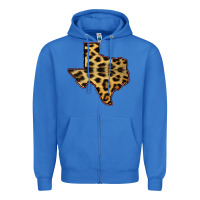 True Royal Western Texas Map Leopard Pattern Zipper Hoodie - Bettercallsaul
