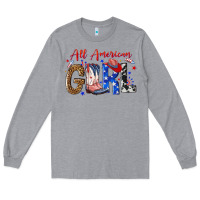 Heather Grey all american girl Long Sleeve Tee - NancyCooperArtShop