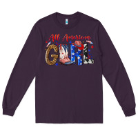Plum all american girl Long Sleeve Tee - NancyCooperArtShop