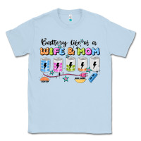 Dusty Blue battery life of a wife & mom Classic Tee - JahusDesignShop