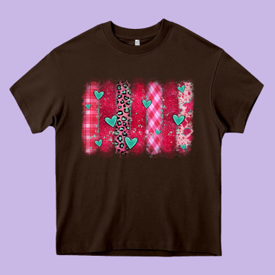 Valentines Day Brushstroke Heavy Core Tee Designed By Oliviacreatesart