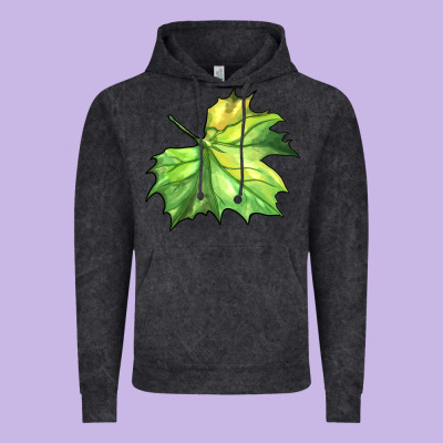 Green Leaf Vintage Hoodie Designed By Barkaloodesign