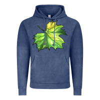 Vintage Denim green leaf Vintage Hoodie - BarkalooDesign