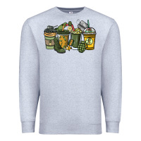Heather Grey Army coffee cups 4th of july Premium Sweatshirt - HowdyJamesFarm