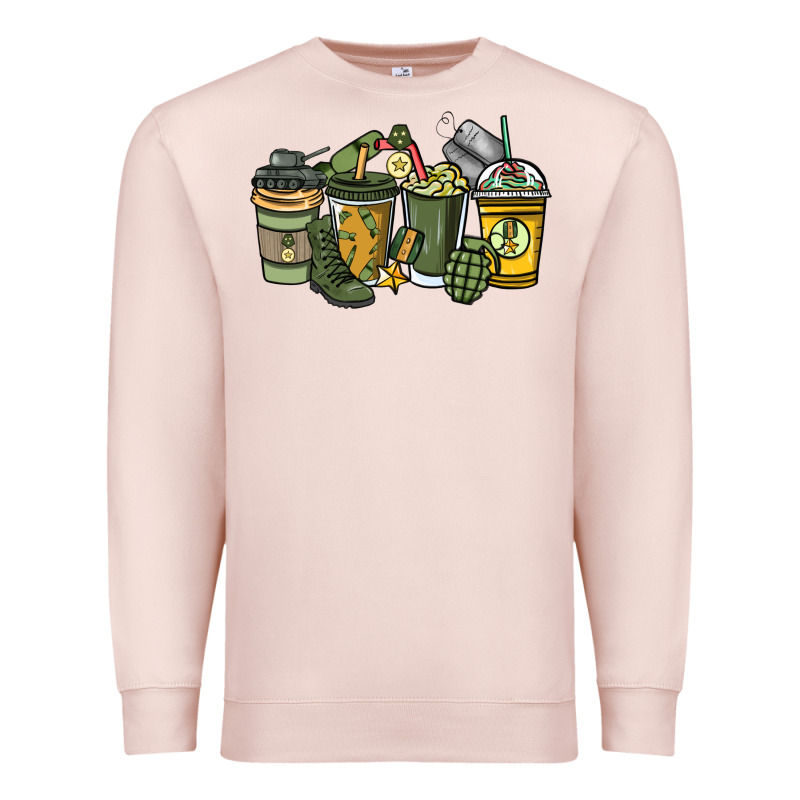 Army Coffee Cups 4th Of July Premium Sweatshirt by HowdyJamesFarm | Teevron