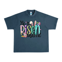 Midnight Navy he is risen indeed Urban Heavy Tee - MaliasSmallBusiness
