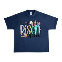 Navy he is risen indeed Urban Heavy Tee - MaliasSmallBusiness