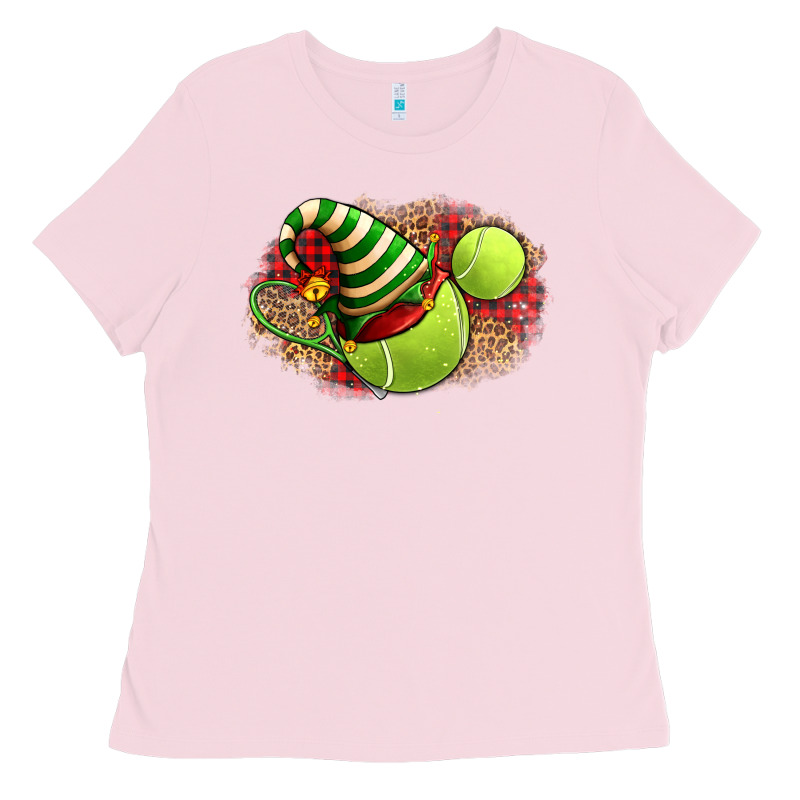 Tennis Christmas With Racket And Hat Ladies Tee by FaDigitalArtStudio | Teevron
