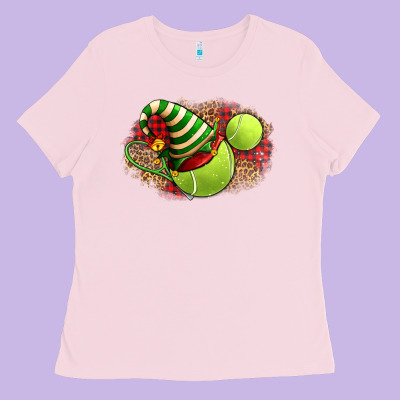 Tennis Christmas With Racket And Hat Ladies Tee Designed By Fadigitalartstudio