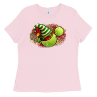 Bubblegum Pink Tennis Christmas With Racket And Hat Ladies Tee - FaDigitalArtStudio
