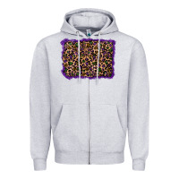 Mardi Gras Leopard Background Zipper Hoodie | Teevron