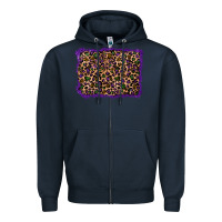 Navy mardi gras leopard background Zipper Hoodie - RanaPortraitStore