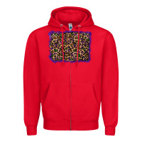 Red mardi gras leopard background Zipper Hoodie - RanaPortraitStore