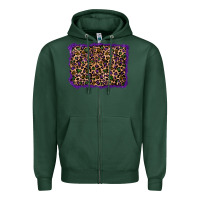 Sports Green mardi gras leopard background Zipper Hoodie - RanaPortraitStore