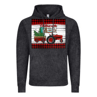 Vintage Black christmas on the farm tractor Vintage Hoodie - Jasminsmagicworld