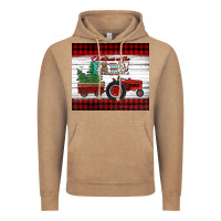 Vintage Coffee christmas on the farm tractor Vintage Hoodie - Jasminsmagicworld