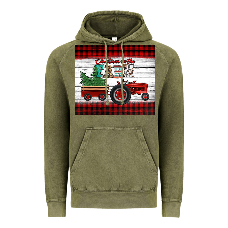 Christmas On The Farm Tractor Vintage Hoodie by Jasminsmagicworld | Teevron