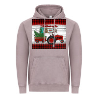 Vintage Zinc christmas on the farm tractor Vintage Hoodie - Jasminsmagicworld