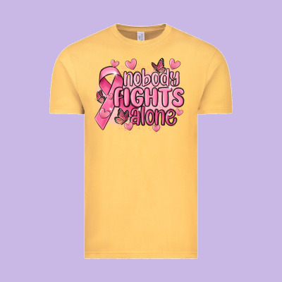 Nobody Fights Alone Cancer Vintage Tee Designed By Maliassmallbusiness