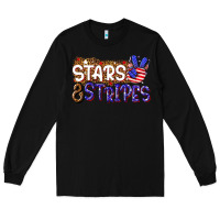 Black stars and stripes Long Sleeve Tee - NancyCooperArtShop