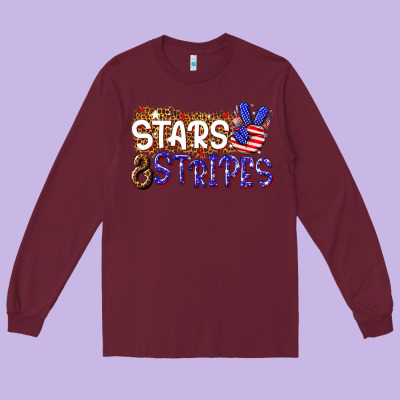 Stars And Stripes Long Sleeve Tee Designed By Nancycooperartshop