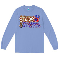 Colony Blue stars and stripes Long Sleeve Tee - NancyCooperArtShop