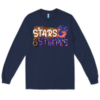 Navy stars and stripes Long Sleeve Tee - NancyCooperArtShop