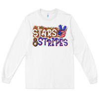 White stars and stripes Long Sleeve Tee - NancyCooperArtShop